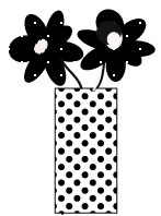 Flower in polka dotted vase